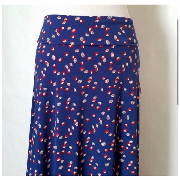 LuLaRoe Mushroom Maxi Skirt Large - Picture 2 of 5